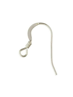 Silver Plated Offset Heart Earwires with 10mm Cup